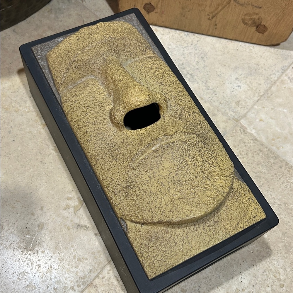 ROTARY HERO Vintage Moai Easter Island Face Tissue Box Cover - Picture 4 of 12